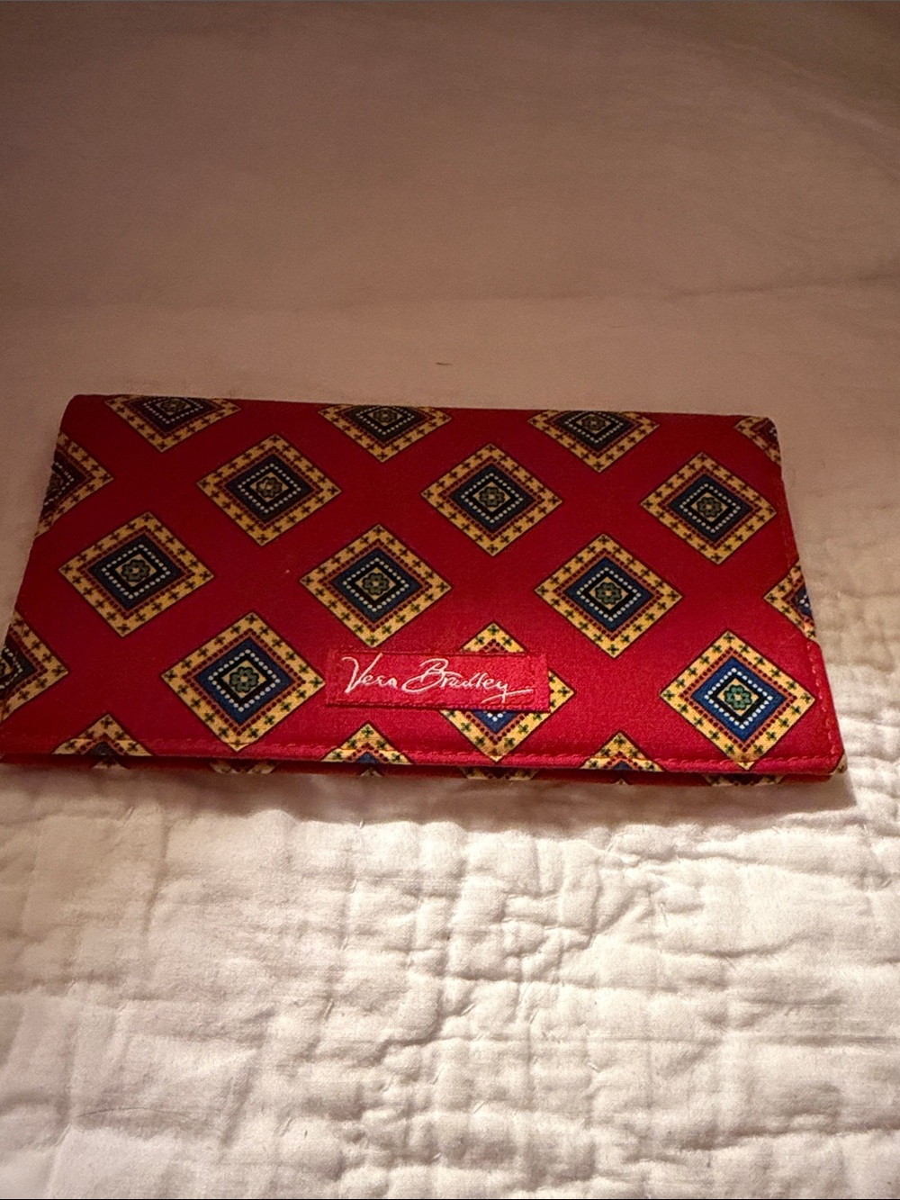 Vera Bradley Red Diamond-Print Card Holder